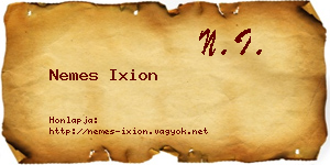 Nemes Ixion névjegykártya